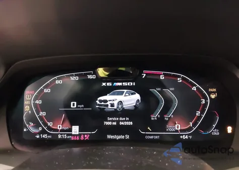 2022 BMW X6 M50I z USA, uszkodzony, nr VIN 5UXCY8C05N9J18577